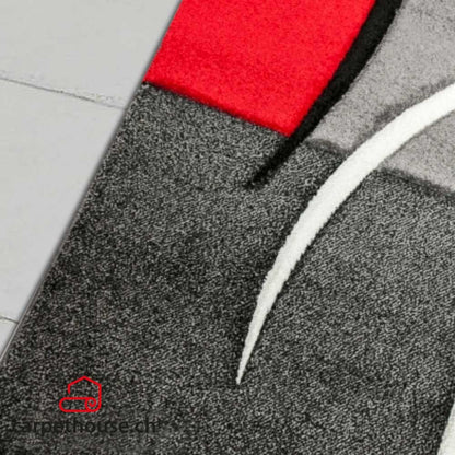 Designer Teppich Diamond Karo Rot Schwarz