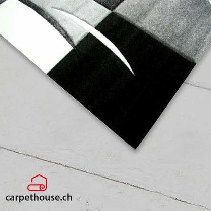Designer Teppich Diamond Karo Grau Schwarz