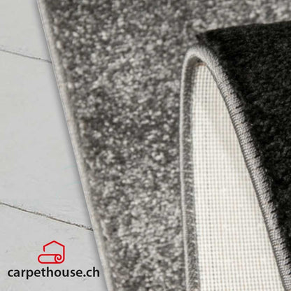 Designer Teppich Diamond Karo Grau Schwarz