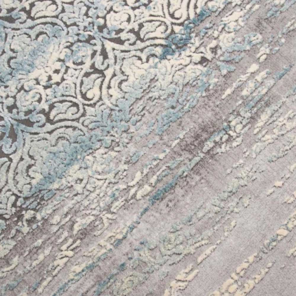Merinos Teppich Thema Serie 23007 953 grau türkis
