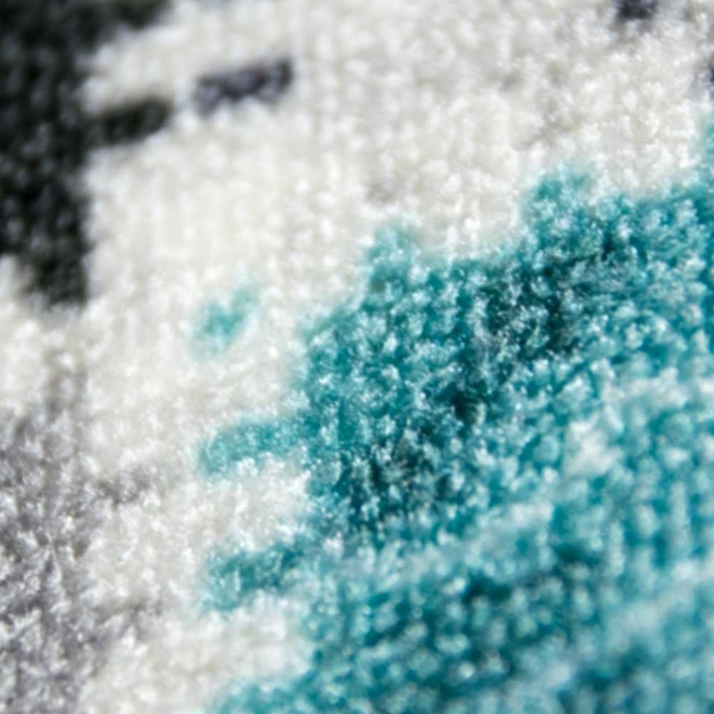 Waschbarer Küchenläufer Patchwork Türkis Grau