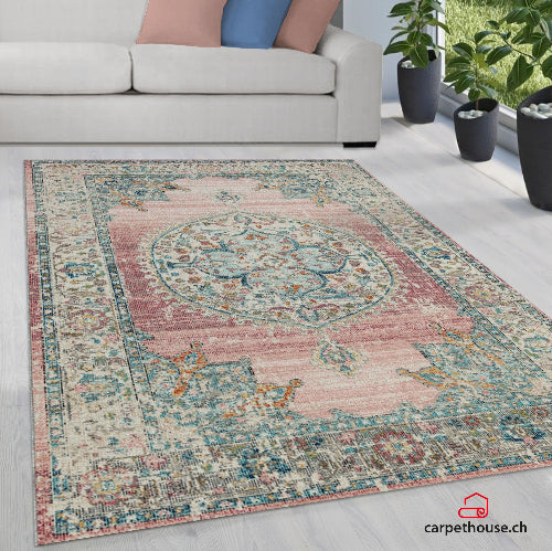 Salsa in-& Outdoor Teppich, 20053 55-Pink - Moderner Wetterfester Teppich für Innen & Aussen