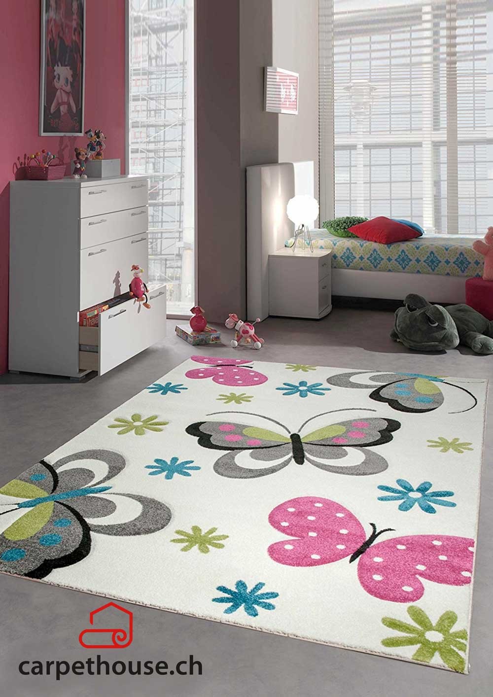 Kinderteppich DIAMOND KIDS Schmetterling cream