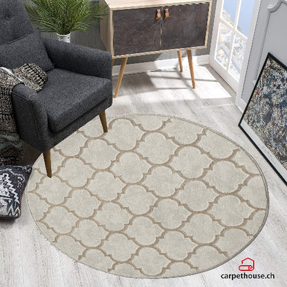 Teppich Studio 28262 760 Beige – Rund