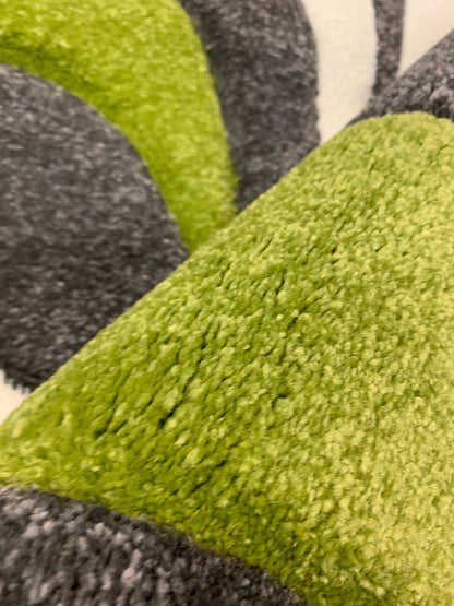 Diamond Designer Teppich Welle Grün Schwarz