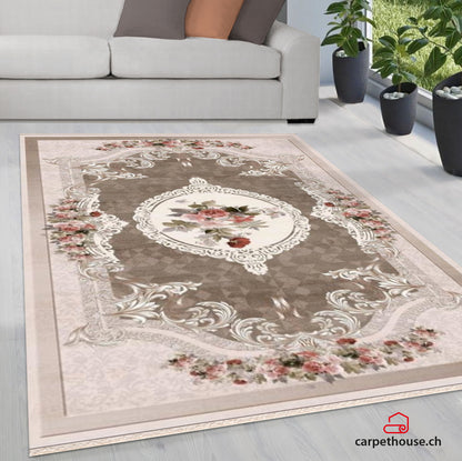 Teppich Sunshine 1055 beige mit Fransen