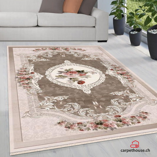 Teppich Sunshine 1055 beige mit Fransen