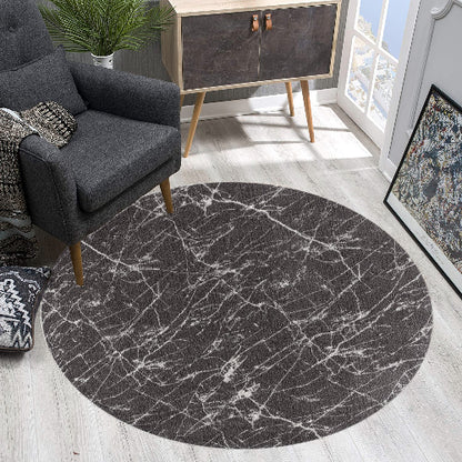 Loft Edition washable | Anthrazit | Hochflorteppich | rund