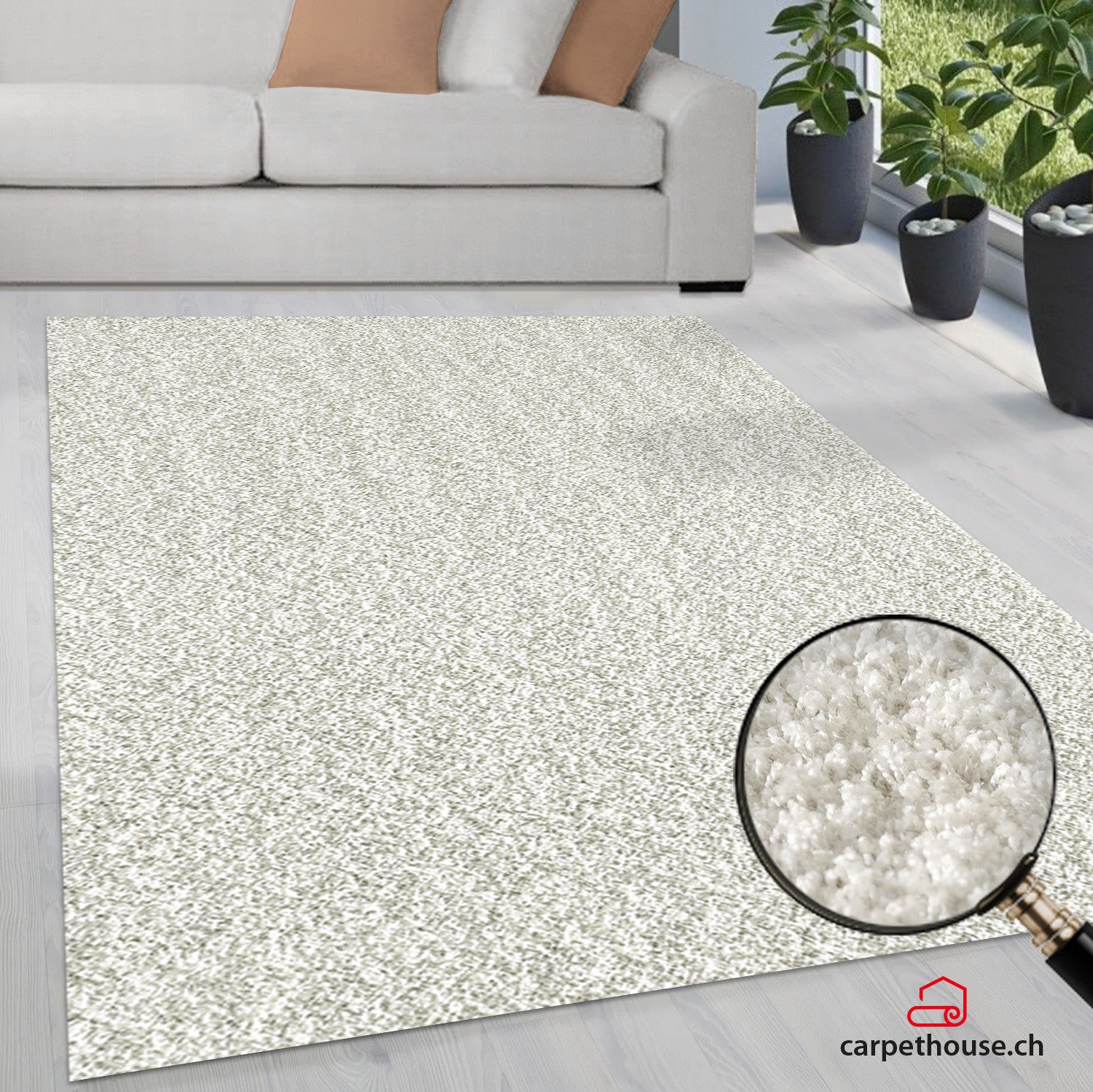Loca Creme Hochflorteppich