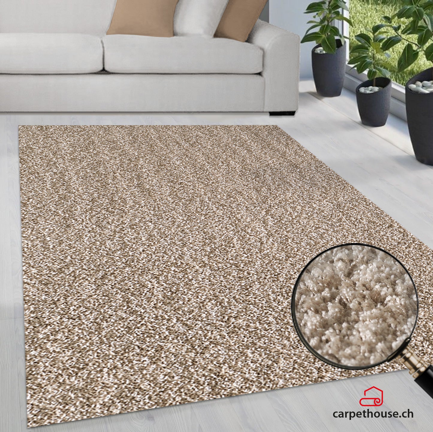 Loca New | Beige | Hochflorteppich