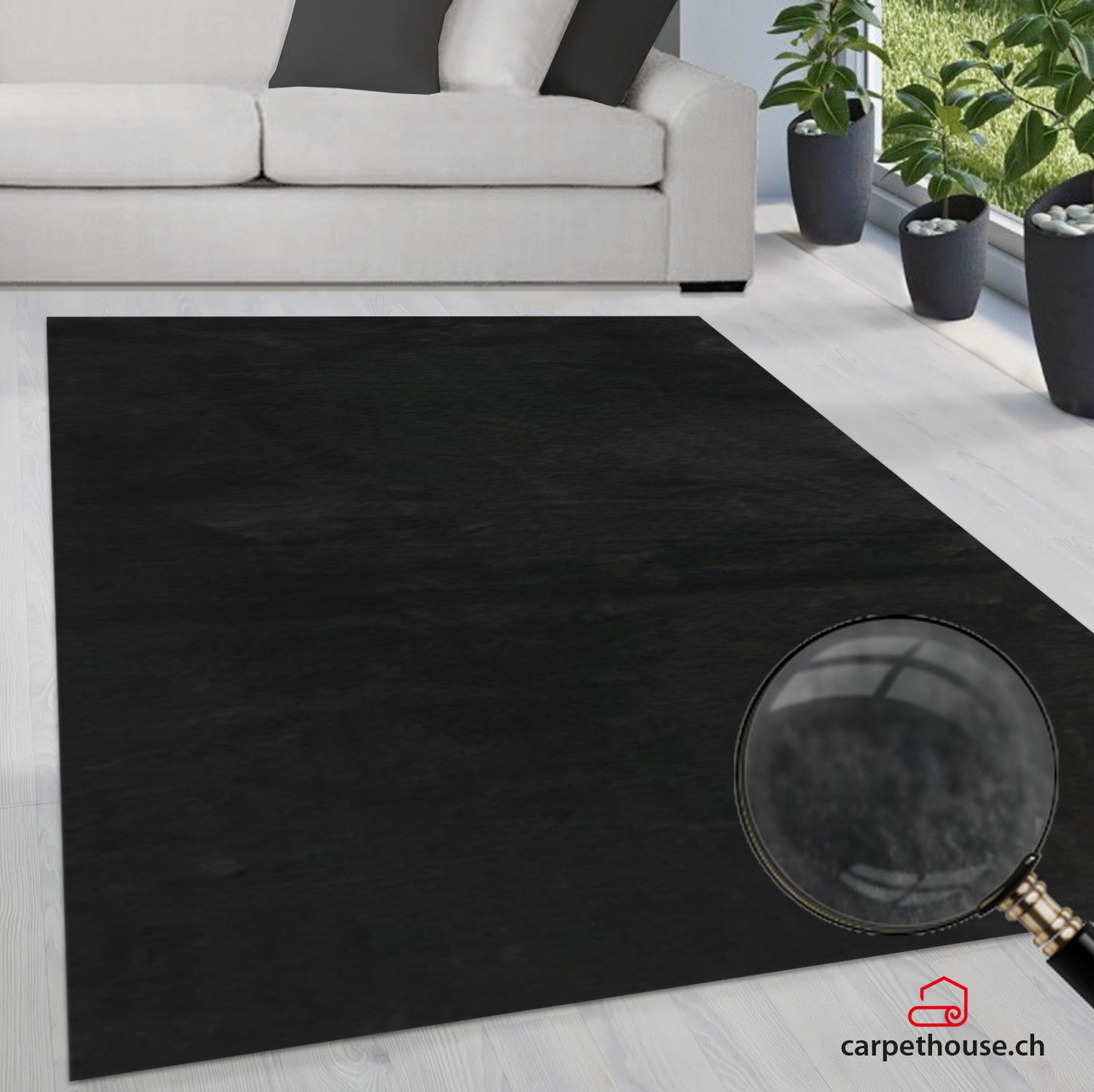 Teppich Hochflor Loft 37 90-Black