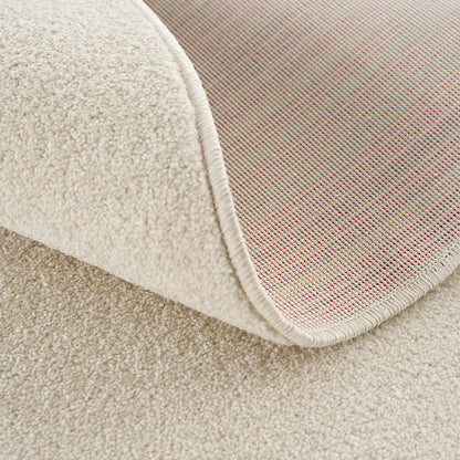 Kurzflor Teppich Uni 9508 Cream – Rund