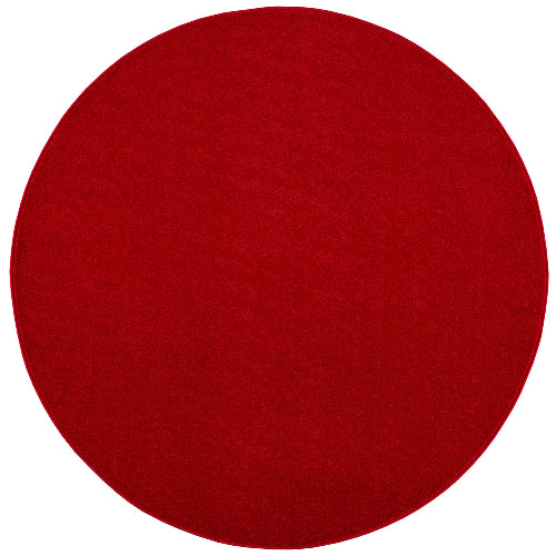 Uni | Rot | Kurzflorteppich | rund