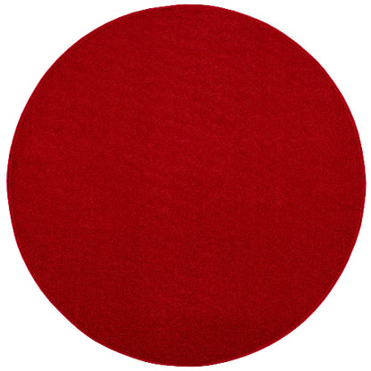 Uni | Rot | Kurzflorteppich | rund