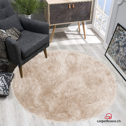 Weicher Moderner Glanz Hochflorteppich Teppich, 411 Lurex 65-Sand