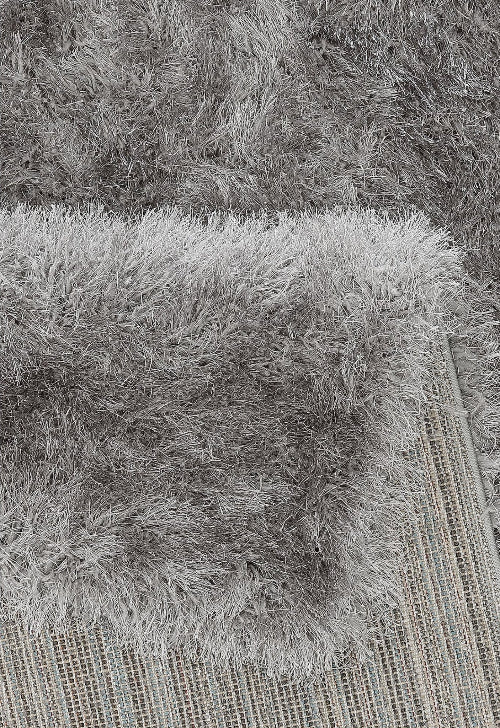 Weicher Moderner Glanz Hochflorteppich Teppich, 411 Lurex 95-Grey