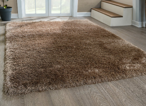 Weicher Moderner Glanz Hochflorteppich Teppich, 411 Lurex 70-Beige