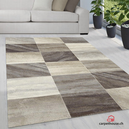 Belis Essense Designer | Beige - Grey | Kurzflorteppich
