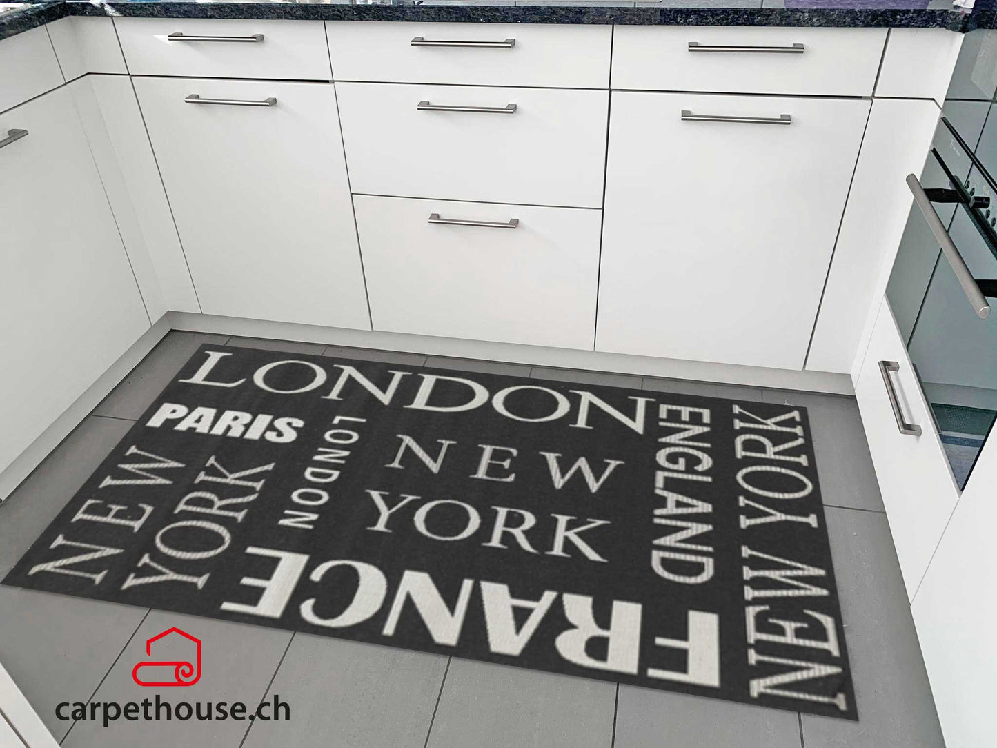 Indoor & Outdoor Kurzflorteppich Black – Maestro