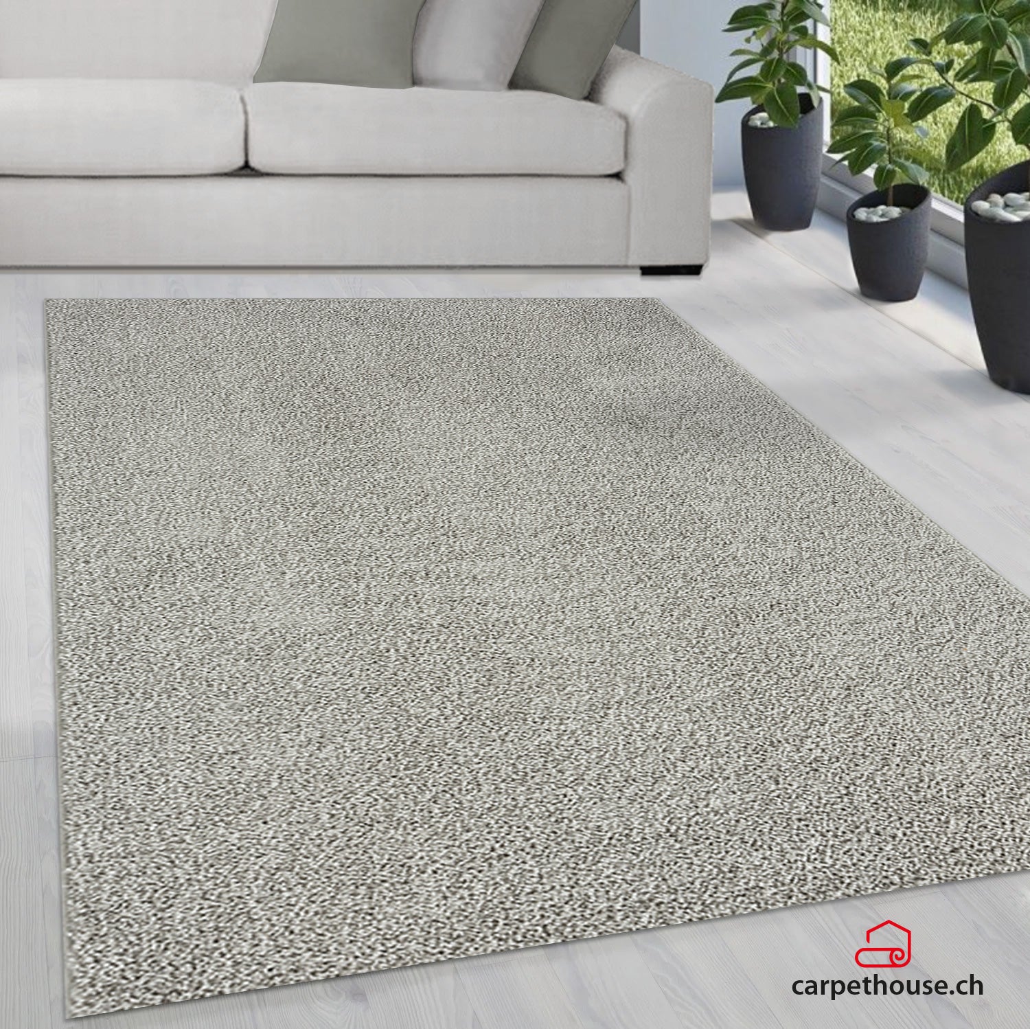 Teppich Soli Shaggy - Waschbares Hochflor Teppich, 8010 95-Grey