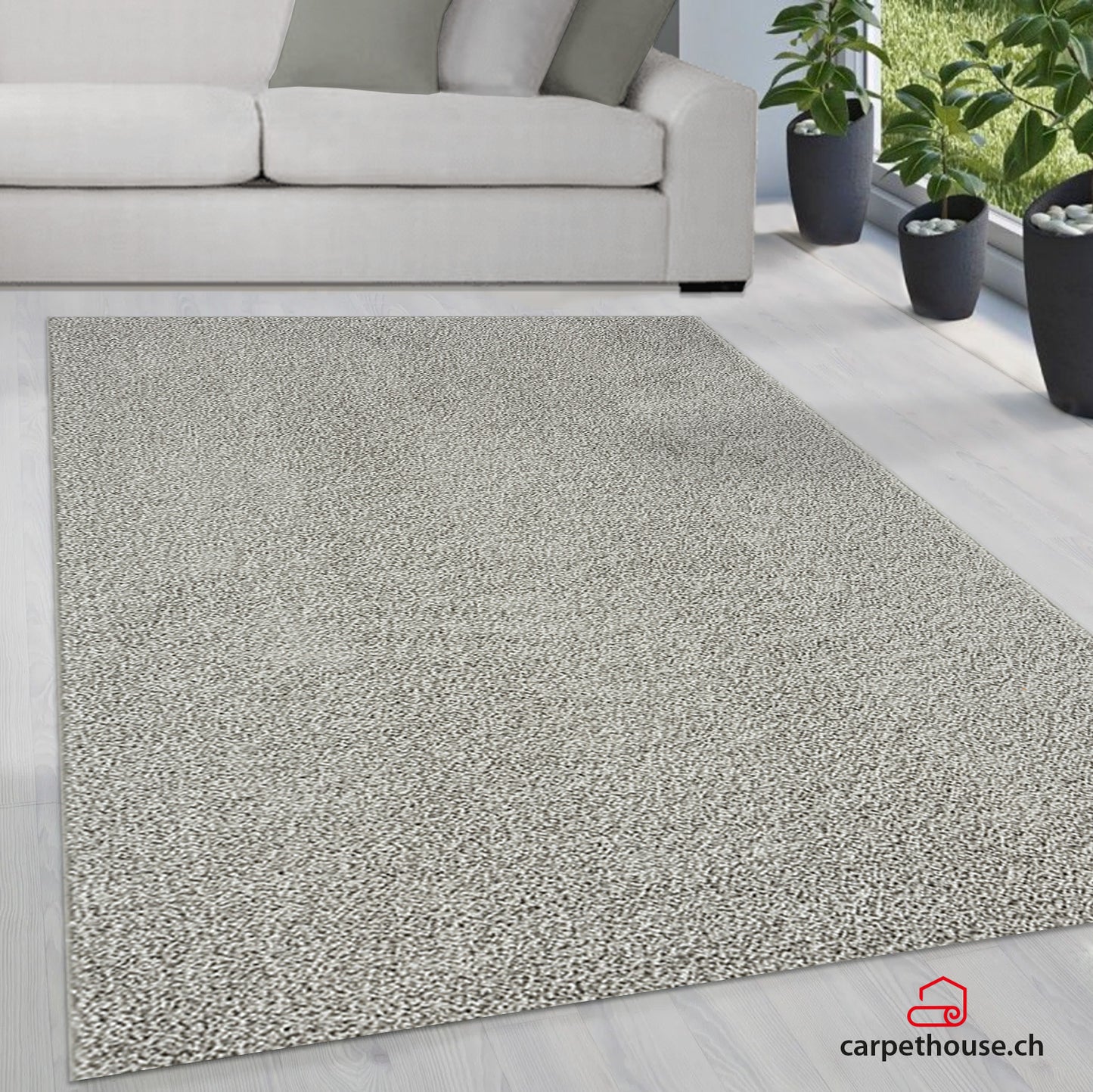 Teppich Soli Shaggy - Waschbares Hochflor Teppich, 8010 95-Grey