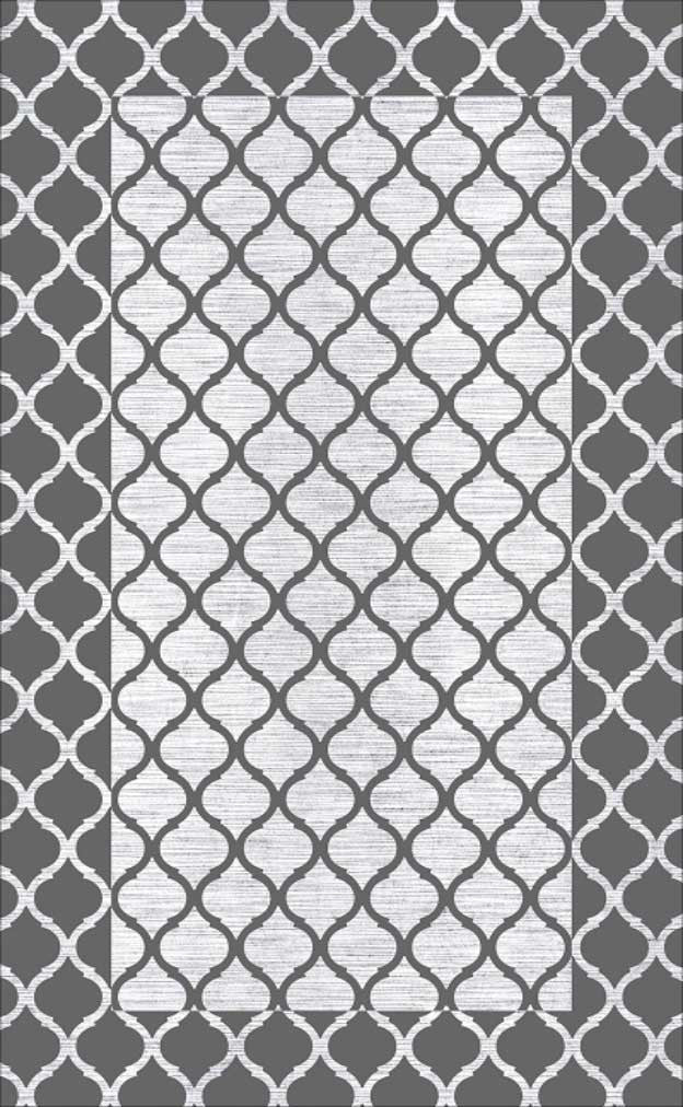 Waschbarer Teppich Sunshine 1123 Grey mit Fransen
