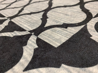 Waschbarer Teppich Sunshine 1123 Grey mit Fransen