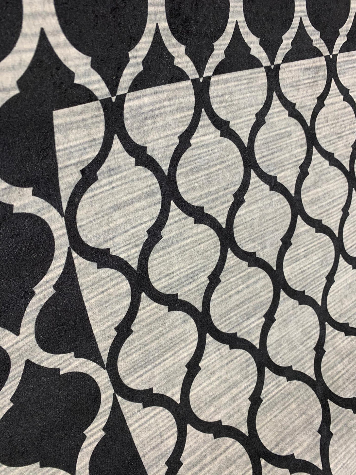 Waschbarer Teppich Sunshine 1123 Grey mit Fransen