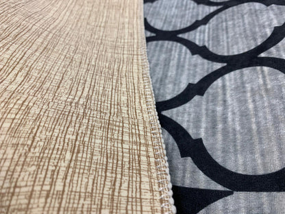 Waschbarer Teppich Sunshine 1123 Grey mit Fransen