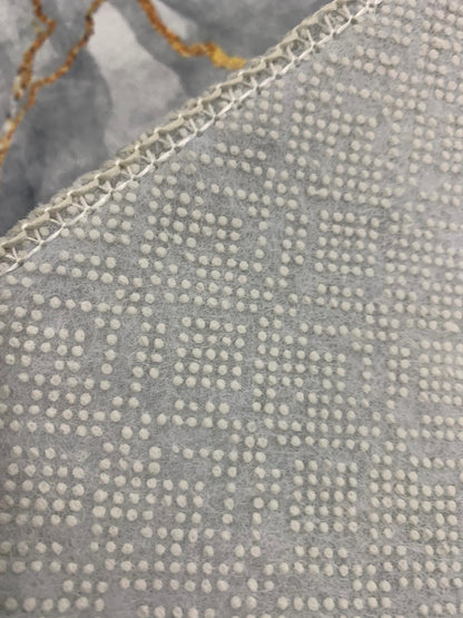 Waschbarer Teppich Sunshine 1131 Grey mit Fransen