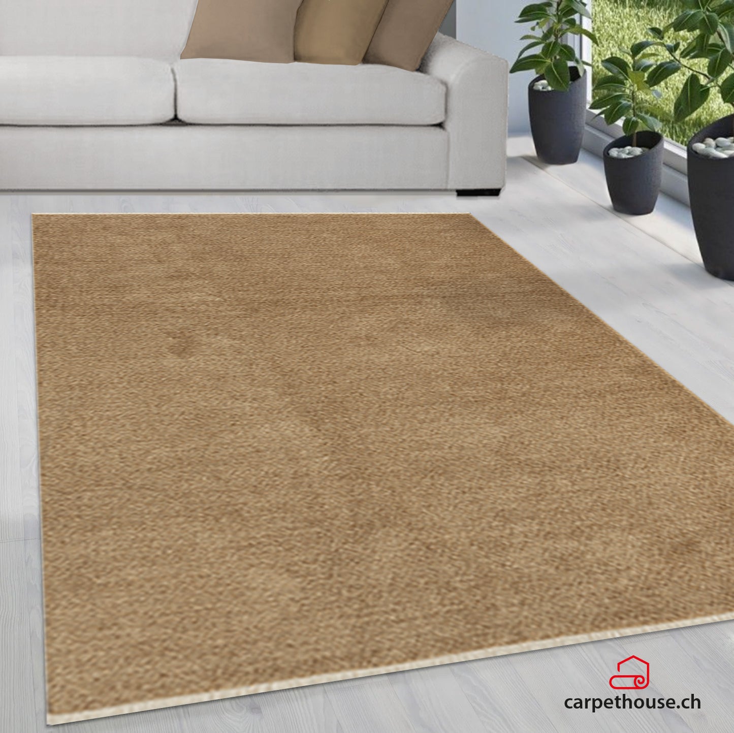 Impulse Moderner Kurzflor Teppich 52031 75-Gold