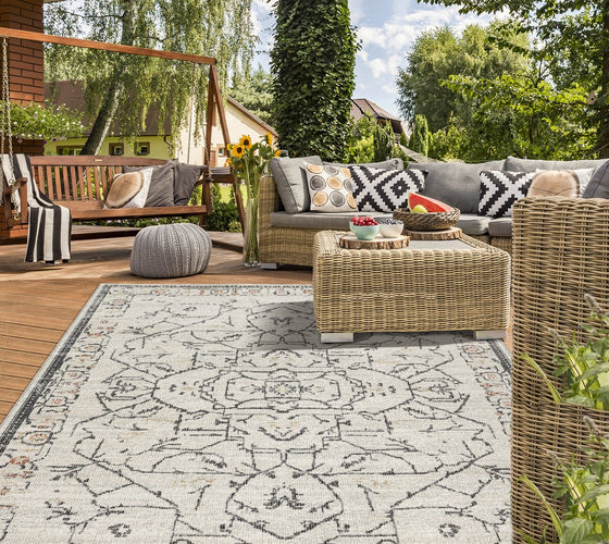 Salsa in-& Outdoor Teppich, 54531 160-Cream - Moderner Wetterfester Teppich für Innen & Aussen