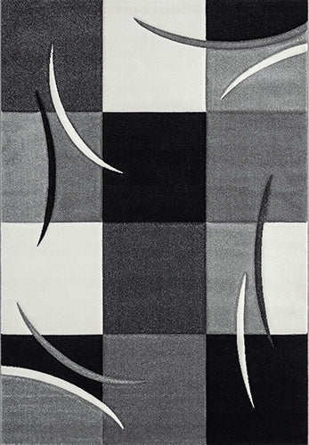 Designer Teppich Diamond Karo Grau Schwarz