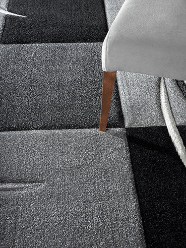 Designer Teppich Diamond Karo Grau Schwarz