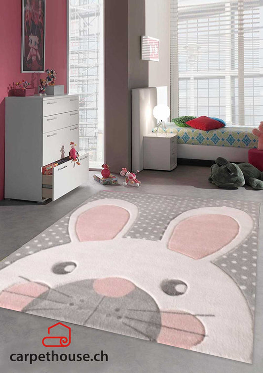 Kinderteppich Pastel Kids Hase