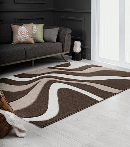 Diamond Designer Teppich Welle braun/h.braun