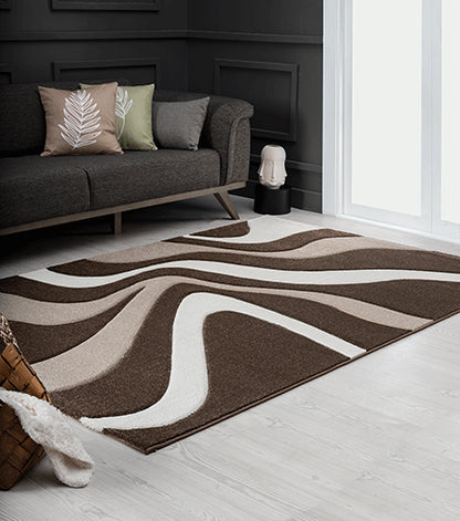 Diamond Designer Teppich Welle braun/h.braun