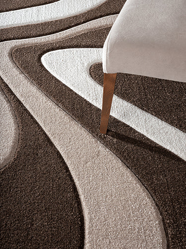 Diamond Designer Teppich Welle braun/h.braun