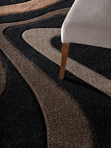 Diamond Designer Teppich Welle Braun