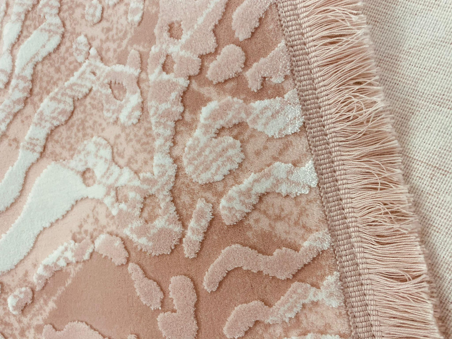 Teppich Günce | Pink | Modernes Acrylteppich mit Fransen