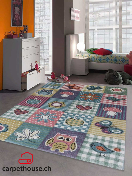 Kinderteppich Pastelltöne Multicolor