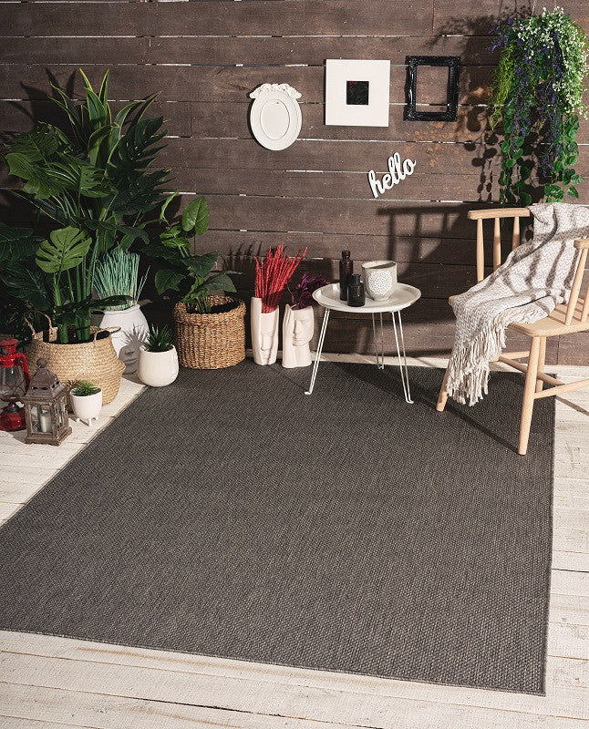 Indoor & Outdoor Kurzflorteppich Anthracite – Maestro