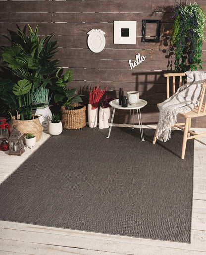 Indoor & Outdoor Kurzflorteppich Anthracite – Maestro