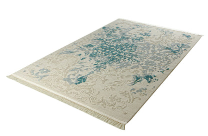Teppich Abiye 5825 Türkis | Moderner Hoch-Tief Teppich – Carpethouse