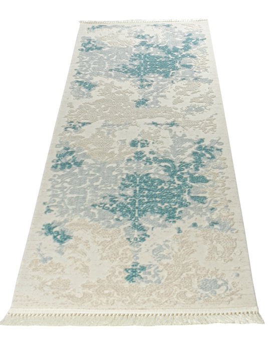 Teppich Abiye 5825 Türkis | Moderner Hoch-Tief Teppich – Carpethouse