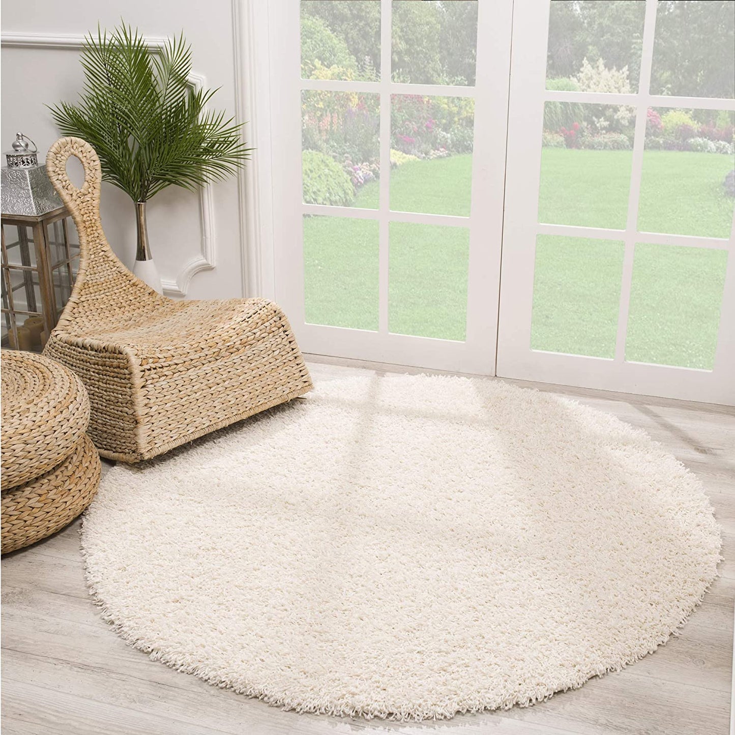 Loca New | Cream | Hochflorteppich | rund