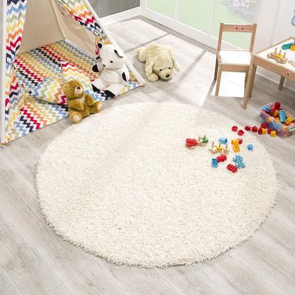 Loca New | Cream | Hochflorteppich | rund