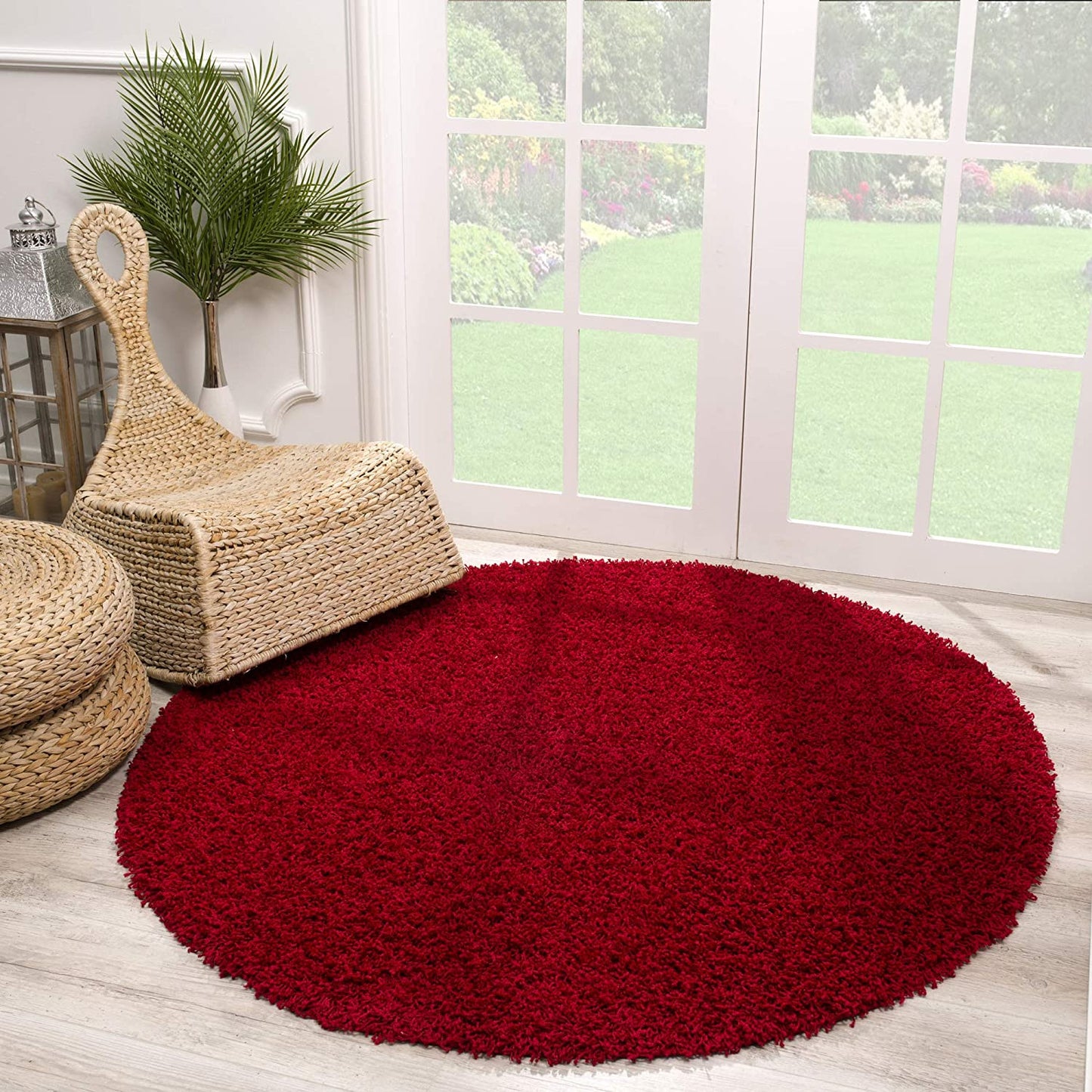 Loca New | Rot | Hochflorteppich | rund