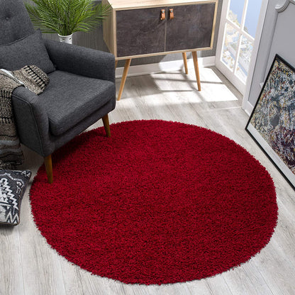 Loca New | Rot | Hochflorteppich | rund