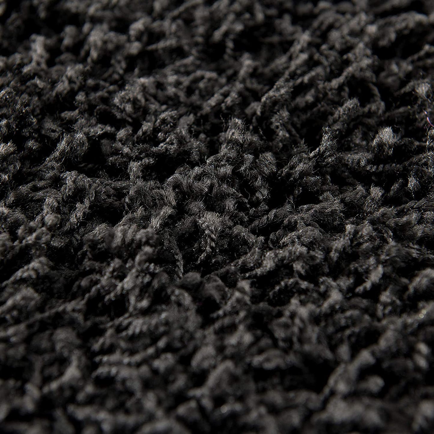 Loca New | Schwarz | Hochflorteppich | rund
